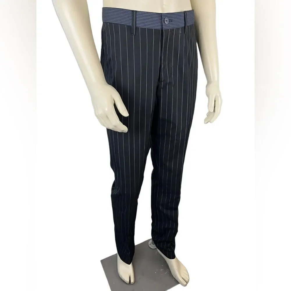 NWT J. Lindeberg Slim Fit F/F Black/White Pinstripe Casual Dress Pants Size 32